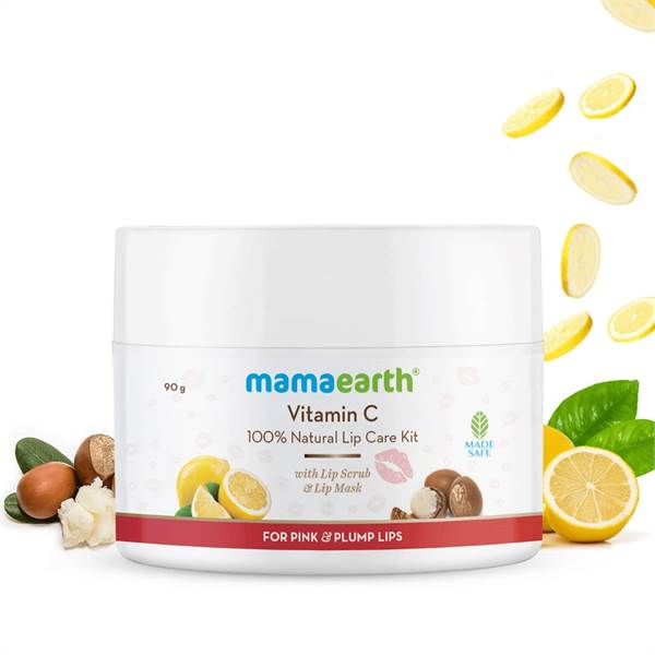 Mamaearth Vitamin C Natural Lip Care Kit With Lip Scrub &Lip Mask For Pink and Plump Lips